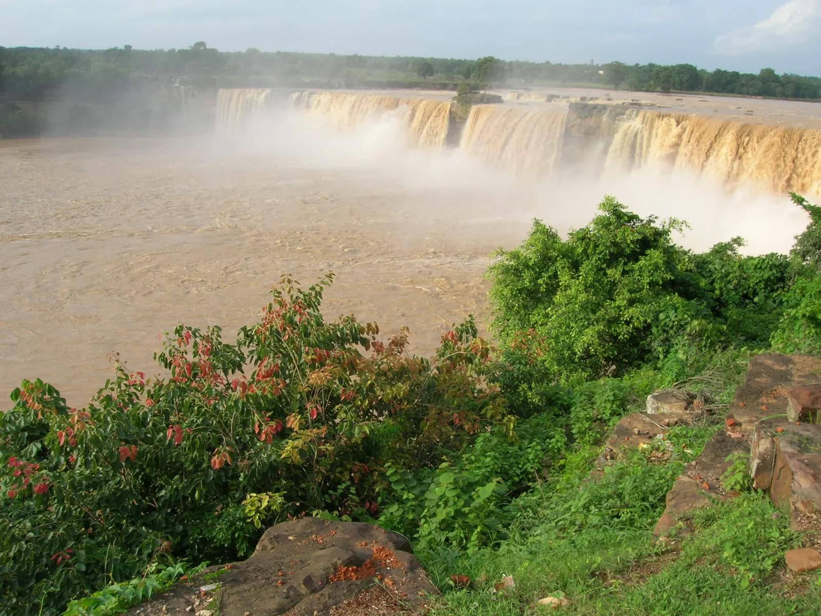 The horseshoe-shaped Chitrakote Falls on the Indravati river in full monsoon flow