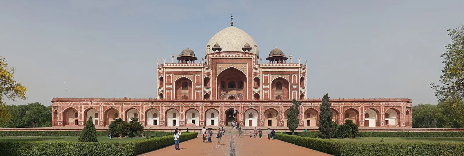 Humayun's Tomb in Delhi, a red sandstone and white marble Mughal garden tomb
