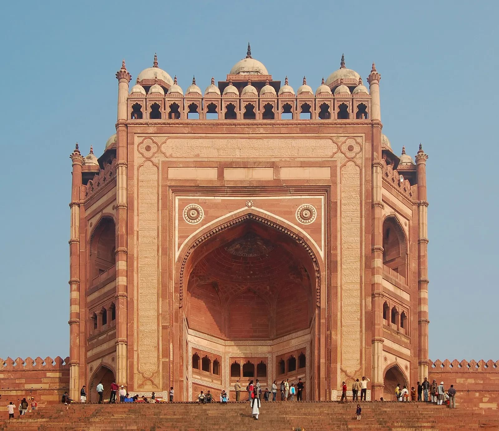 The Buland Darwaza, the red sandstone victory gate of Fatehpur Sikri near Agra