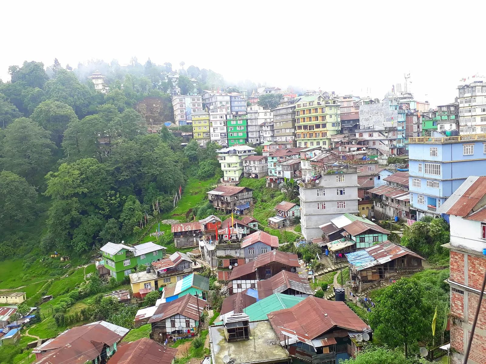 The gilded Buddha statue of Tathagata Tsal above Ravangla in South Sikkim