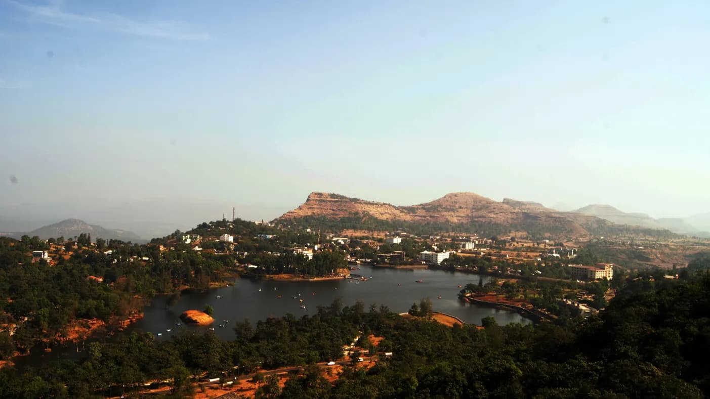 Mist over the forested Dang valleys seen from a viewpoint at Saputara hill station