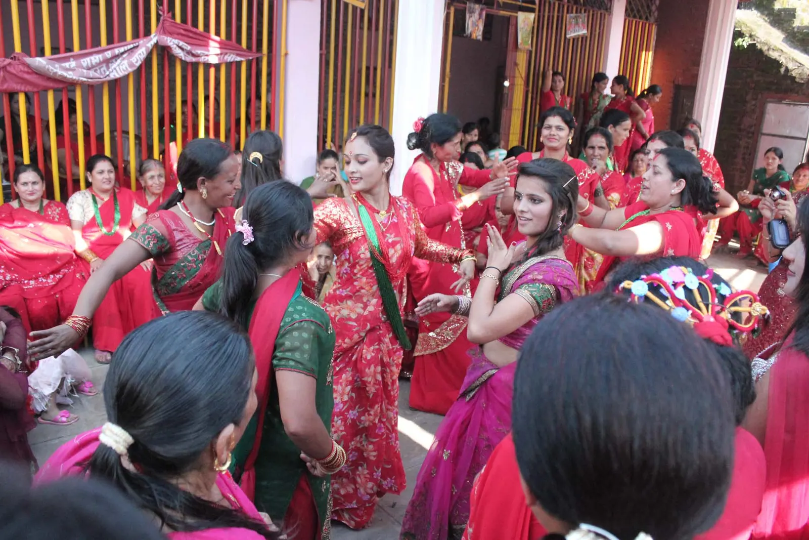 Women in green lehariya at Teej, the monsoon festival for Parvati celebrated across Rajasthan