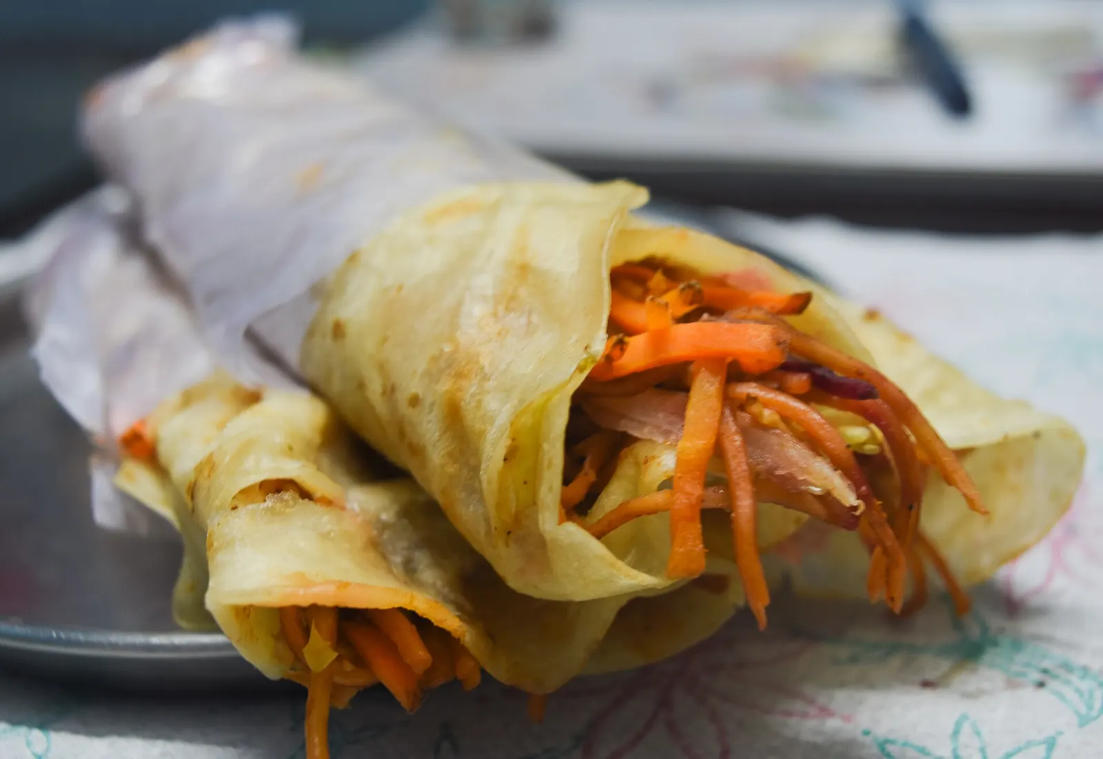 Kolkata kathi rolls wrapped in paper