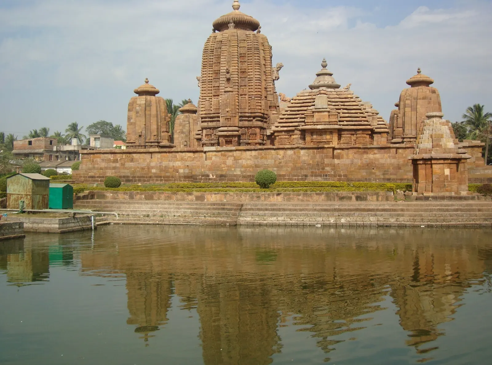 The sculpted spire of Brahmeswara Temple in Bhubaneswar, Odisha
