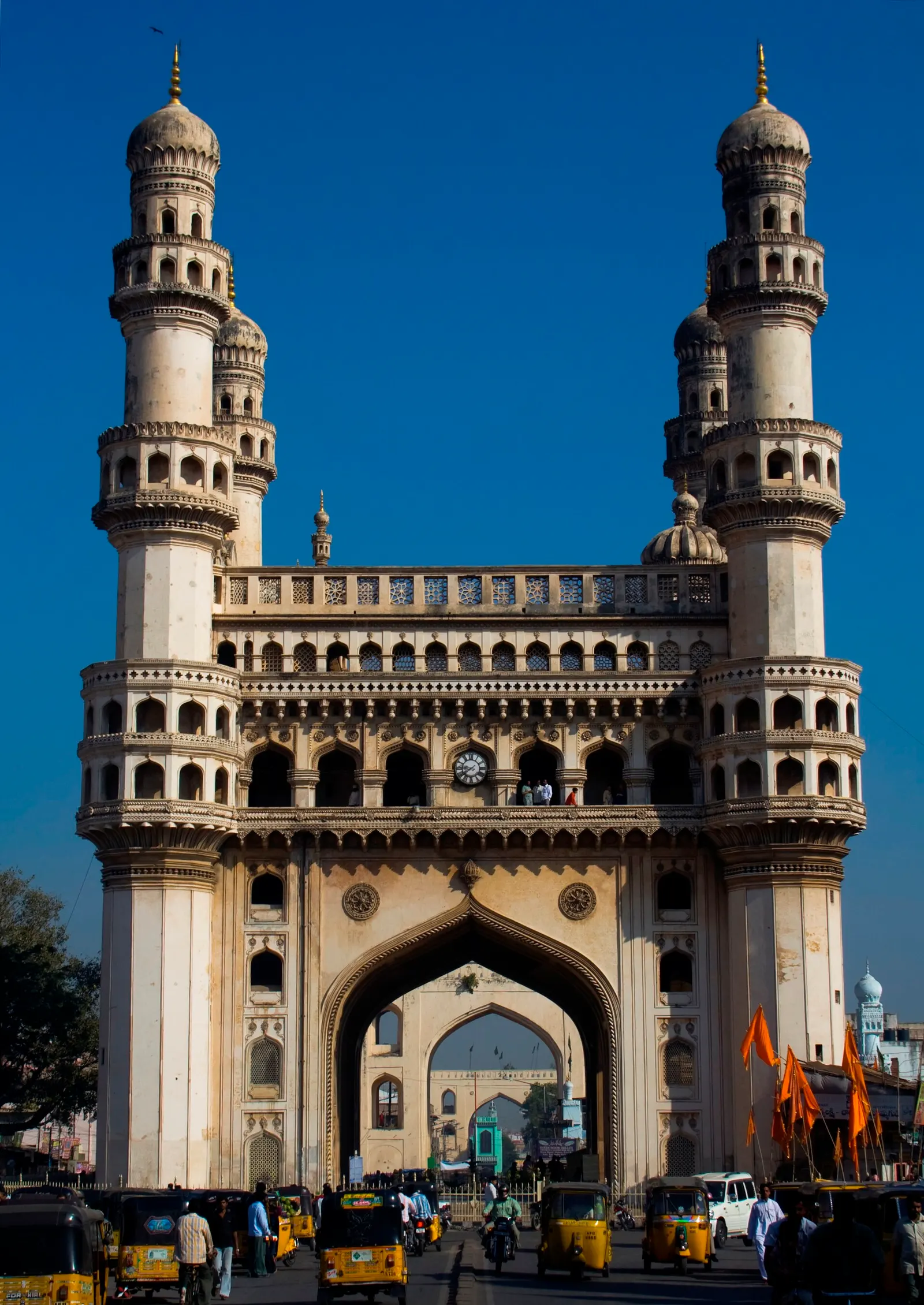 The Charminar rising over the Old City of Hyderabad, Telangana